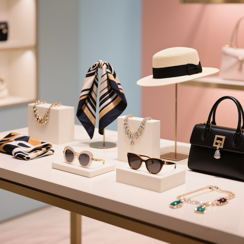 Fashion accessories including jewelry, bags and watches